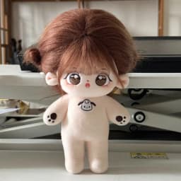 New 20cm No Attribute Figure Toys Cotton Puppy Pattern Cute Face Figure Idol Star Dolls Stuffed Nude Cotton Body Doll Girls Gift