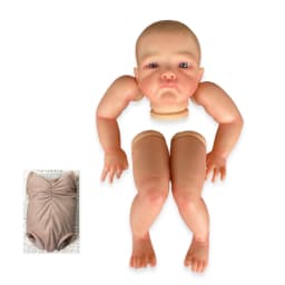 NPK 19inch August Awake Reborn Baby Doll Parts with 3D Painted Visible Veins And Cloth Body Included Collectible Toy for Adults
