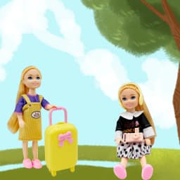 25pcs Doll Outfit Set with Travel Case, Fashionable Mini Clothes & Accessories for 5.3-6" Dolls - Includes Shoes