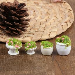 1/2Pcs Dollhouse Furniture 1:12 Accessories Mini Green Plant Bonsai Flower Pots