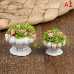 1/2Pcs Dollhouse Furniture 1:12 Accessories Mini Green Plant Bonsai Flower Pots