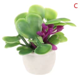 1/2Pcs Dollhouse Furniture 1:12 Accessories Mini Green Plant Bonsai Flower Pots