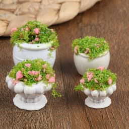 1/2Pcs Dollhouse Furniture 1:12 Accessories Mini Green Plant Bonsai Flower Pots