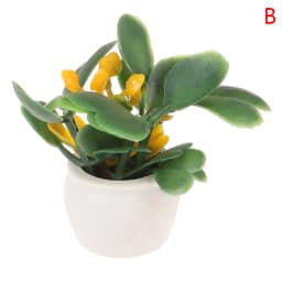 1/2Pcs Dollhouse Furniture 1:12 Accessories Mini Green Plant Bonsai Flower Pots