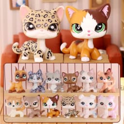 Custom Collie Shorthair Cats Made OOAK Puppy Lot Collection Figure Kids Boys Girls Birthday Set