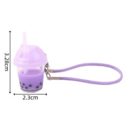 Cute Bubble Tea Handbag Charm Resin Mini Size Milk Tea Pendant Simulation Model Colorful Car Key Chain for Kids Gifts