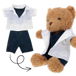 Doctor Bear Stuffed Animal Outfit Set 25 cm Plush Toys Soft Comfortable Dress Up Costume for Kids Roleplaying Fun