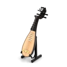 1Pcs Miniature Chinese Lute Model with Support and Case Mini Musical Instrument 1/12 Dollhouse 1/6 Action figure Accessories bjd