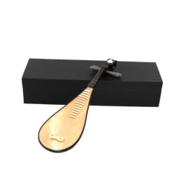 1Pcs Miniature Chinese Lute Model with Support and Case Mini Musical Instrument 1/12 Dollhouse 1/6 Action figure Accessories bjd