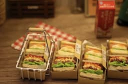 Handmade Premium Mini Food Set - Sandwich/Cake/Rainbow Cake/Hot Dog | Artisan Dollhouse Decor | Customizable Baking Miniatures