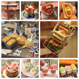 Handmade Premium Mini Food Set - Sandwich/Cake/Rainbow Cake/Hot Dog | Artisan Dollhouse Decor | Customizable Baking Miniatures