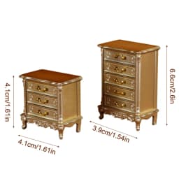 Miniature Chestnut Bedside Table Chest Of Drawers Storage Cabinet 1:12 Dollhouse DIY Accessories Furniture Model Toy