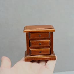 Miniature Chestnut Bedside Table Chest Of Drawers Storage Cabinet 1:12 Dollhouse DIY Accessories Furniture Model Toy