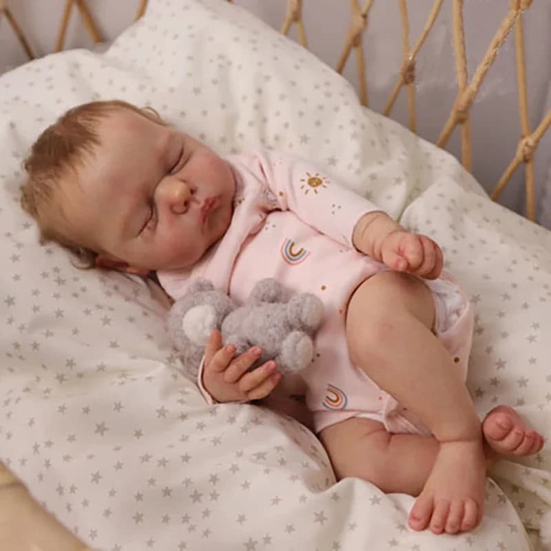 19inch Willa Reborn Kit Sleeping Baby Doll Blank Parts Fresh Color Soft Touch Unfinished Unpainted DIY Kit