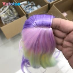 Yutotue Dolls Wavy Hair Wig Colorful Wigs for 1/3 1/4 1/6 BJD Doll Fashion Doll DIY Change Toy Parts