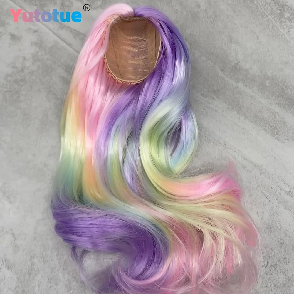 Yutotue Dolls Wavy Hair Wig Colorful Wigs for 1/3 1/4 1/6 BJD Doll Fashion Doll DIY Change Toy Parts