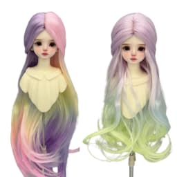 Yutotue Dolls Wavy Hair Wig Colorful Wigs for 1/3 1/4 1/6 BJD Doll Fashion Doll DIY Change Toy Parts