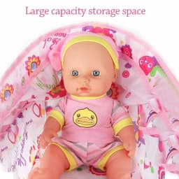 Dolls Pram Iron Foldable Baby Stroller Colorful Large Capacity Stable Lightweight Doll Handcart for Boys Girls