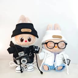 Labubu Doll Clothing Academy Cool Shadow Uniform Set 17cm Plush Doll Clothing Accessories Labubu I II Idol Doll Sitting Party