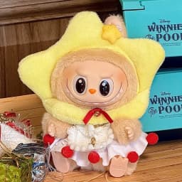 17cm Mini Doll'S Clothes Outfit Accessories for Labubu V1 V2 Striped Overalls Cool Handsome Clothing Gift