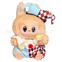 17cm Mini Doll'S Clothes Outfit Accessories for Labubu V1 V2 Striped Overalls Cool Handsome Clothing Gift