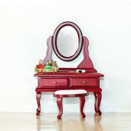 1/12 Dollhouse Miniature Wooden Dressing Table with Stool Mini Dresser Model Toy Doll House Accessories Decoration ob11 bjd