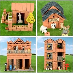 Mini Red Wall Bricks, 1:35 Mini Bricks Tiny Bricks, Square Miniature Brick for Landscaping, Miniature Bricks Mini Fake Bricks