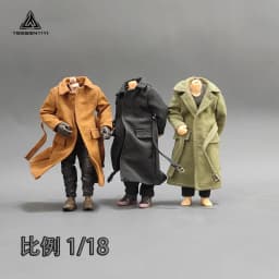 1/18 Scale Long Trench Coat |3.75-Inch Styled Jacket |Figure Clothes for BFS and Dark Source Series |Wire-Shaped BJD Clothing