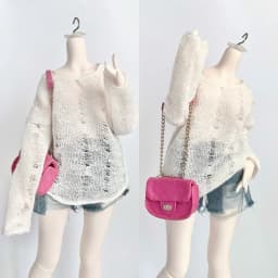 1/4 BJD Doll Clothes Baby Clothes Hollow-knit Blouse Broken Hole Smock Denim Washed Broken Hole Jean Shorts Vintage Jeans