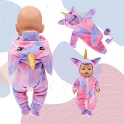 Doll Clothes for 17-18 Inch Dolls 43 cm Doll Baby Born Doll Cute Jumpers Rompers Suit Warm Clothes on A Doll Baby Christmas Gift