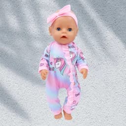 Doll Clothes for 17-18 Inch Dolls 43 cm Doll Baby Born Doll Cute Jumpers Rompers Suit Warm Clothes on A Doll Baby Christmas Gift
