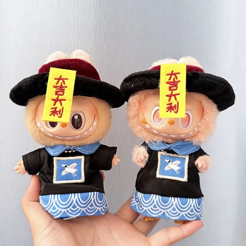 15cm/17cm Labubu I II III Doll Clothing Accessories Zombie Costume Outfit Clothing Plush Doll Clothes