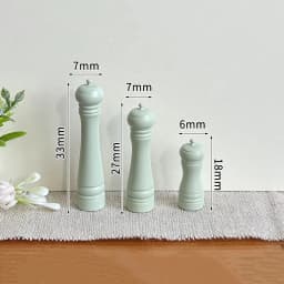 New 3Pcs Doll House Furniture Gift Dollhouse Alloy Cooking Pepper Grinding Bottle Miniature Mini Scene Model Doll Accessories