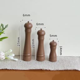 New 3Pcs Doll House Furniture Gift Dollhouse Alloy Cooking Pepper Grinding Bottle Miniature Mini Scene Model Doll Accessories