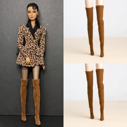 Doll Shoes Parts 1/6 Supermodel Doll Senior Sense Winter Retro Suede Knee-High Boots Fashion Leather Boots For Babi FR Xianxian