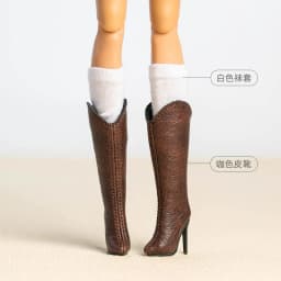 Doll Shoes Parts 1/6 Supermodel Doll Senior Sense Winter Retro Suede Knee-High Boots Fashion Leather Boots For Babi FR Xianxian