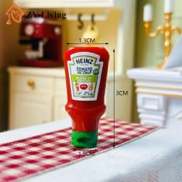 4Pcs Dollhouse Miniature Strawberry Sauce Jam Jar Kitchen Food Accessories 1:12 Dolls House Decoration