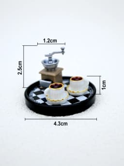 A Miniature Coffee Machine Set Scene Model Ornament, Miniature Coffee Machine, Miniature Coffee Cup, Miniature Tray, 1:12 Dollhouse Dollhouse, Miniature Food Toys, Photography Props, Miniature Landscape Ornaments, Miniatures Decoration, Small Gifts, Giveaways, Home Decor Items