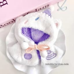 10cm Doll Clothes Winter Cape with Hood, Soft Plush Cape Perfect for Cotton Doll Christmas Dress Up
