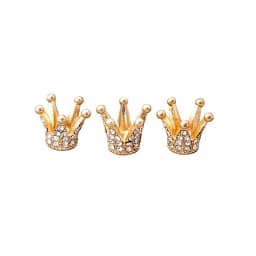 **2/3pcs Dollhouse Miniature Gold Mini Alloy Crown Rhinestone Princess Crown Small Tiara Model Toys Dollhouse Accessories
