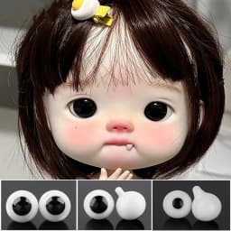 4mm 6mm 8mm 10mm Glass Eyes Eyeball Handle Style Black DIY Doll Making Crafts Accessories Black Pearl Eyes
