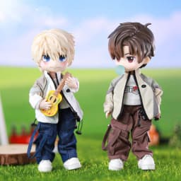 Multi Pocket Cargo Doll Pants With Strap Decor Elastic Waist Trousers 10cm Cotton Doll OB11 1/12 BJD Figure Outfit Accessories