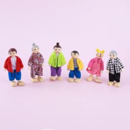 1/12 Dollhouse Wooden Family Doll Miniature Furniture Toy Kids Children Pretend Play Toy Boys Girls Gifts