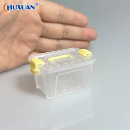 [Q]5Pcs Portable Organizer Case Dollhouse Transparent Plastic Storage Box Household Lightweight Storage Boxes
