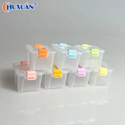 [Q]5Pcs Portable Organizer Case Dollhouse Transparent Plastic Storage Box Household Lightweight Storage Boxes