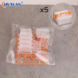 [Q]5Pcs Portable Organizer Case Dollhouse Transparent Plastic Storage Box Household Lightweight Storage Boxes