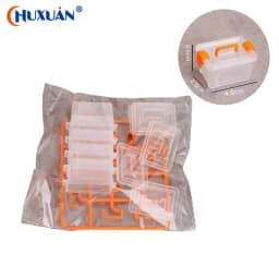 [Q]5Pcs Portable Organizer Case Dollhouse Transparent Plastic Storage Box Household Lightweight Storage Boxes
