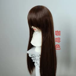 Fashion 1/3 1/4 1/6 1/8 Doll's Wig for 60/45/30cm Bjd SD Doll Long Straight Hair with Uncut Bangs Accessories, No Doll