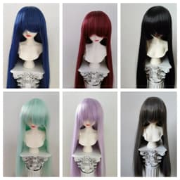 Fashion 1/3 1/4 1/6 1/8 Doll's Wig for 60/45/30cm Bjd SD Doll Long Straight Hair with Uncut Bangs Accessories, No Doll