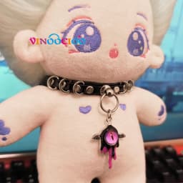 20cm Cotton Doll Accessories Choker Devil Eyes Necklace Leather Belt Waistband with Weapons Punk Style Cotton Doll Accessories